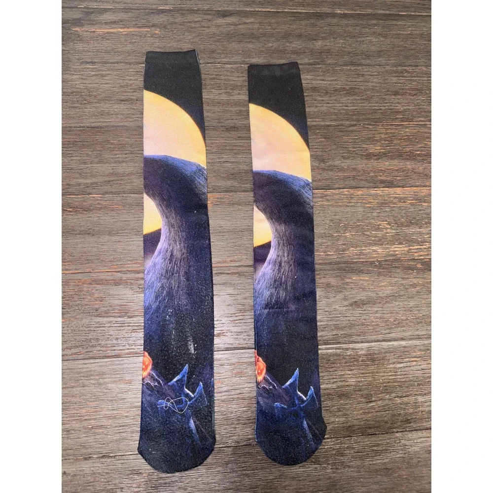 Nightmare Before Christmas Jack Skellington Knee High Socks Halloween Pumpkin